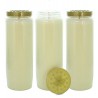 3 White Novena Candles in Plant Wax