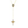 Gold-plated rosary with 8mm clear glass bead