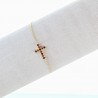 Bracelet Plaqué Or avec une Croix en strass de couleur