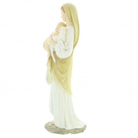 Statue de la Vierge à l'enfant en résine peinte à la main de 31cm