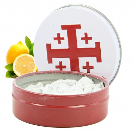 Encens religieux fragrance Citron 30g en grains avec boîte métallique