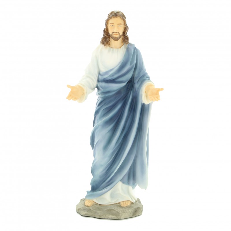 Statua di Cristo in resina dipinta a mano di 23 cm