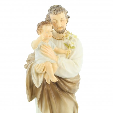 Statua di San Giuseppe di 21 cm in resina dipinta a mano