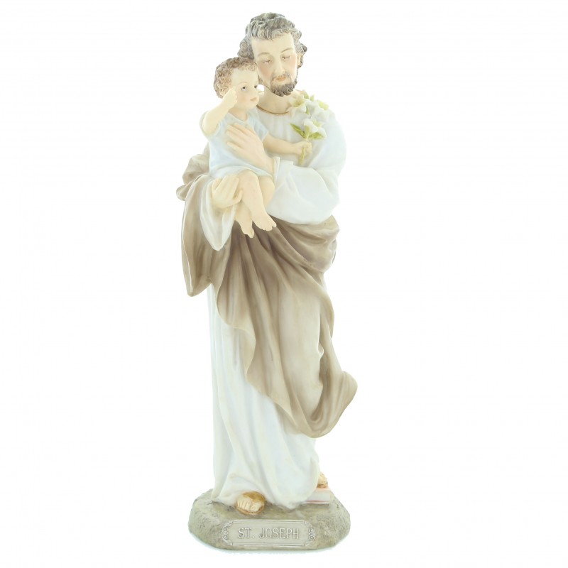 Statue de Saint Joseph de 21cm en résine peinte à la main