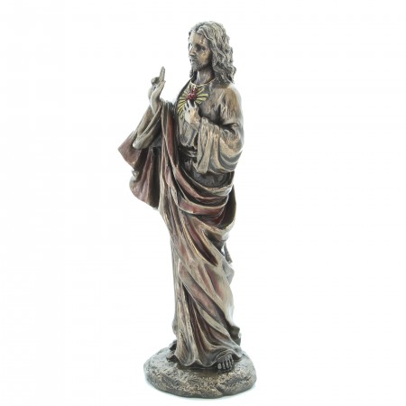 Sacro Cuore di Gesù in bronzo fuso a freddo 21cm