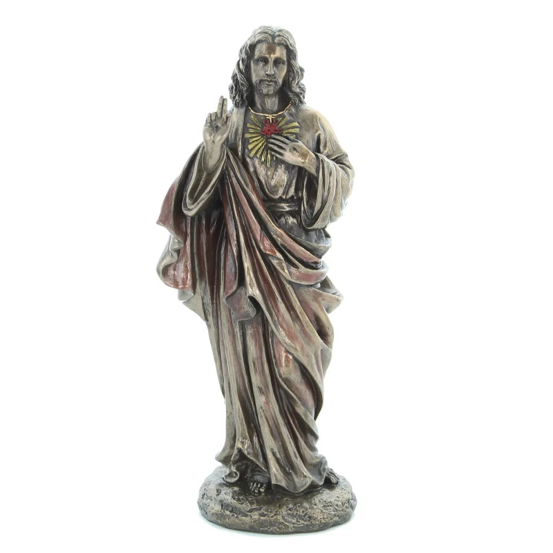 Statue of the Sacred Heart of Jesus in cold-cast bronze 21cm