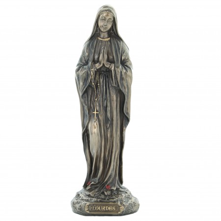 Statua di Nostra Signora di Lourdes in bronzo fuso a freddo 20cm