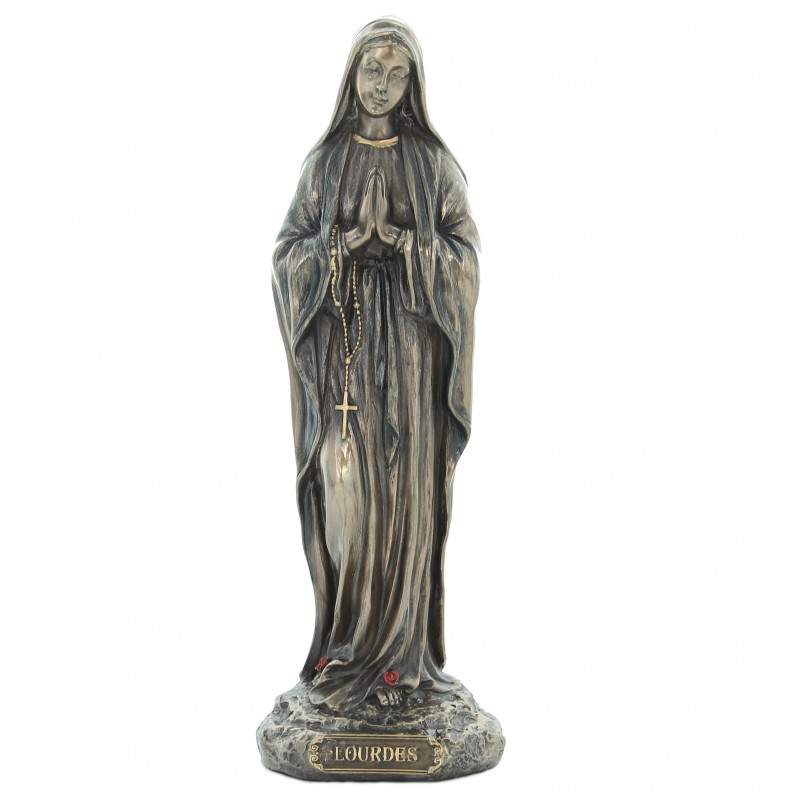 Statua di Nostra Signora di Lourdes in bronzo fuso a freddo 20cm