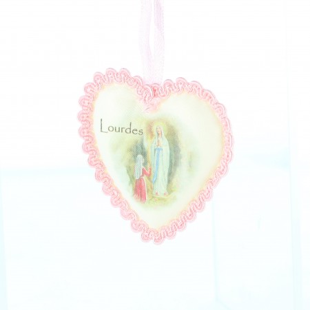 Pink fabric cradle and heart medal