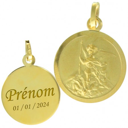 Medaglia d'oro di San Michele - Incisione personalizzata - 16 mm