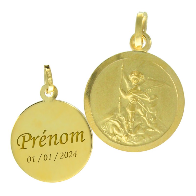 Medaglia d'oro di San Michele - Incisione personalizzata - 16 mm