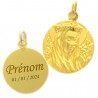 Medaglia della Madonna incoronata in oro 18 carati - Incisione gratuita - 20 mm