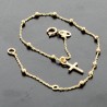 18-carat Gold one decade bracelet with hanging cross