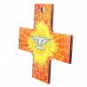 Croix du Saint Esprit en verre peint 12cm