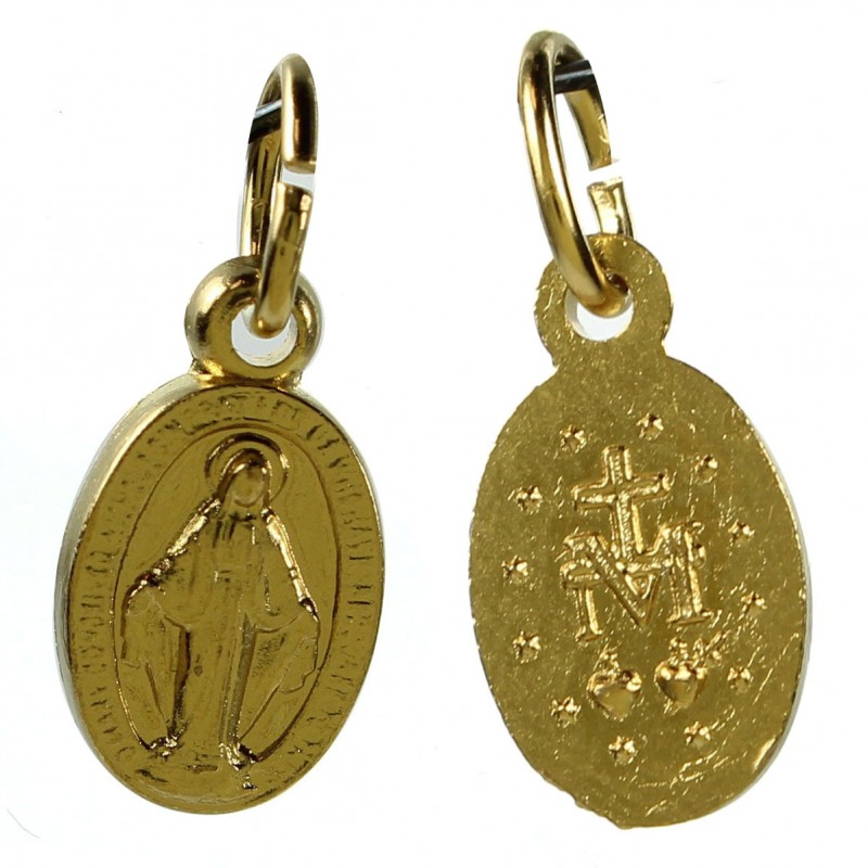 2 gold-plated medals of the Miraculous Virgin 10mm