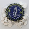 Old fashioned style box with 100G of mints made with Lourdes water