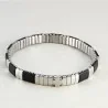 Men's black bracelet with steel cross