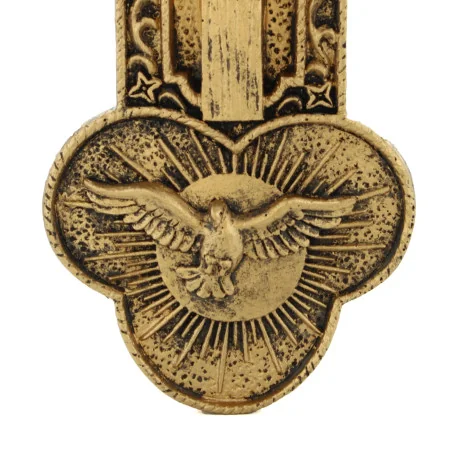 Gilded resin Crucifix of the Holy Family 36cm
