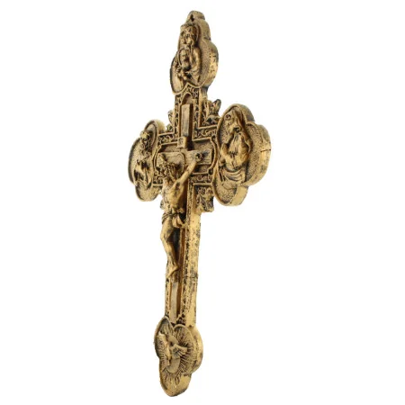 Gilded resin Crucifix of the Holy Family 36cm