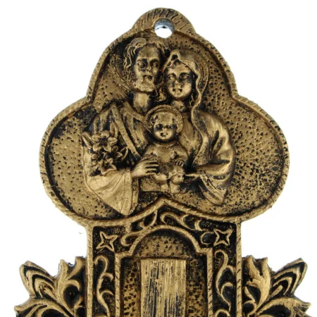 Gilded resin Crucifix of the Holy Family 36cm