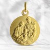 Medaglia di Oro 9 carati della Santa Famiglia 18mm con incisione personalizzata