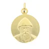 Médaille de Saint Charbel de 16mm plaqué or avec Gravure Personnalisée