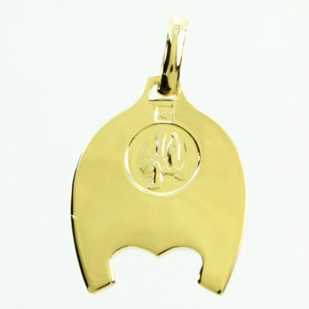 Medaglia Placcata d'Oro di San Cristoforo in Ferro di cavallo