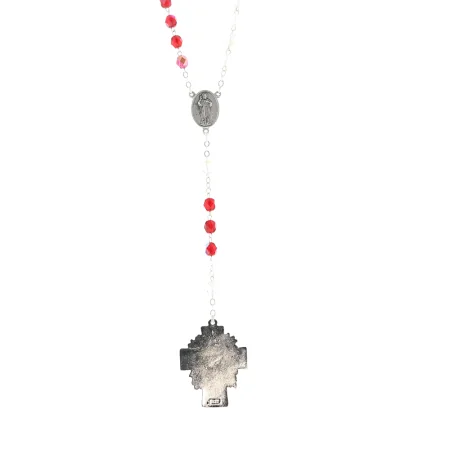Chapelet de la Miséricorde en verre et médaille Sainte Faustine avec sa boite