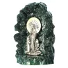 Statue de l'Apparition - Grotte en résine verte - Vierge Marie et Bernadette en Métal