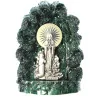 Statue de l'Apparition - Grotte en résine verte - Vierge Marie et Bernadette en Métal