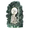 Statue de l'Apparition - Grotte en résine verte - Vierge Marie et Bernadette en Métal