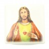 Chapelet Sacré Coeur de Jésus en verre rouge 5 dizaines avec sa boite illustrée
