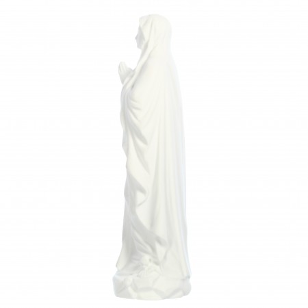 Statue Notre Dame de Lourdes en résine blanche de 10 cm