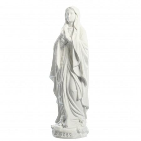 Statue Notre Dame de Lourdes en résine blanche de 10 cm