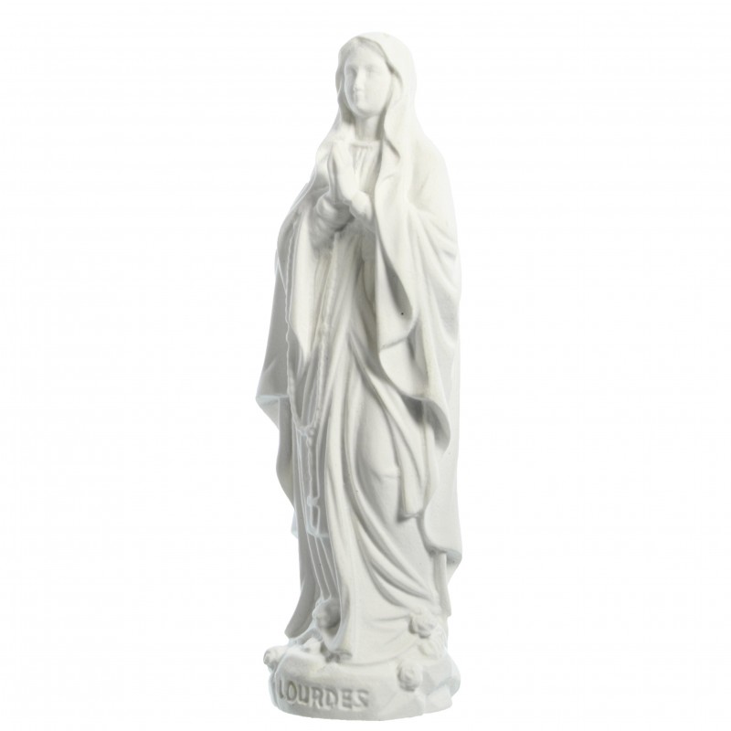 Statue Notre Dame de Lourdes en résine blanche de 10 cm