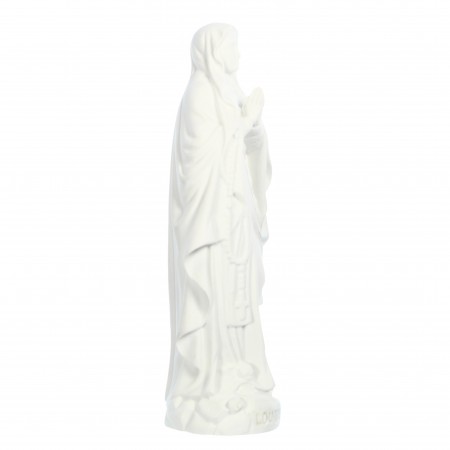 Statue Notre Dame de Lourdes en résine blanche de 10 cm