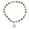 Bracciale in pietra naturale con medaglione della Madonna