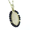 Our Lady of Grace necklace with Lapis Lazuli stones and gold-plated metal