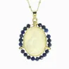 Our Lady of Grace necklace with Lapis Lazuli stones and gold-plated metal