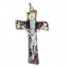 Croce dell'Apparizione di Lourdes e Cristo crocifisso in metallo e resina 7cm