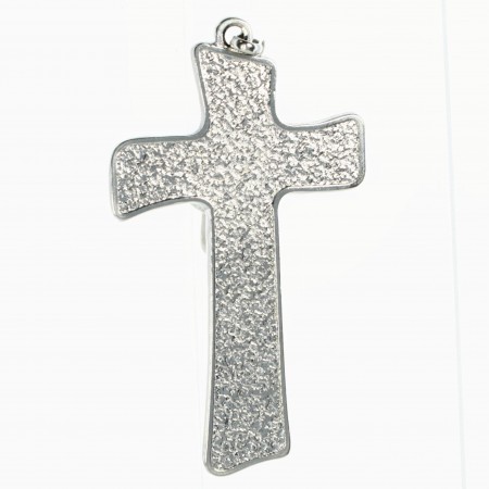 Croce dell'Apparizione di Lourdes e Cristo crocifisso in metallo e resina 7cm