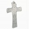Croce dell'Apparizione di Lourdes e Cristo crocifisso in metallo e resina 7cm