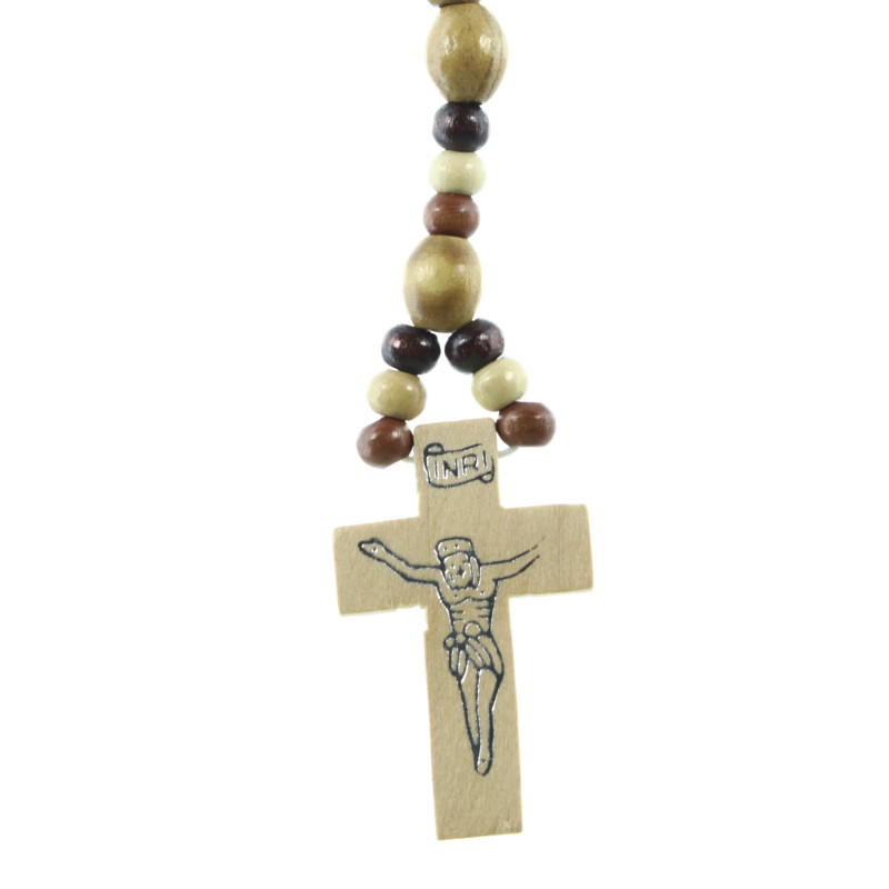 Chapelet Carlo Acutis En Bois D'olivier - 50 Cm - Inscription "Non Io Ma Dio" - Livré Depuis Lourdes