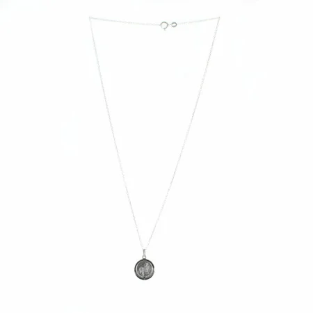 Parure en argent, chaîne et médaille de l'Apparition