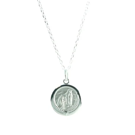 Parure en argent, chaîne et médaille de l'Apparition