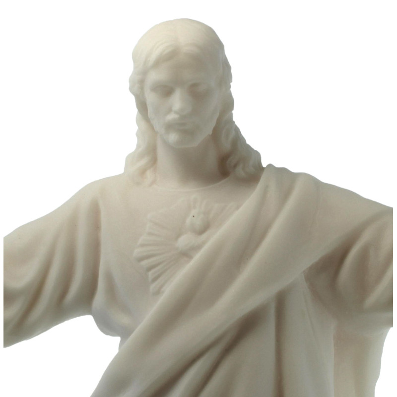 Statuetta Sacro Cuore Di Gesù In Resina 15 Cm - Decorazione Spirituale Per Casa, Ufficio, Chiesa, Regalo Cattolico