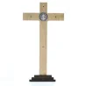 Crocifisso in legno di San Benedetto con base di 22 cm