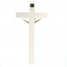 Crocifisso bianco e Cristo dorato in resina da 23 cm