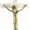 Crocifisso bianco e Cristo dorato in resina da 23 cm