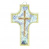 Croce religiosa in vetro colorato 8x12cm
